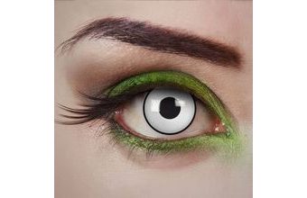 Kontaktní čočky - Bílé s černým proužkem - Halloween