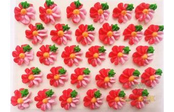 Cukrové ozdoby květy na platíčku 27