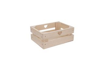 Dekorativní bedýnka INDUSTRIAL srdce 20x14,5x8 cm