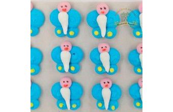 Cukrové dekorace motýlek modrý