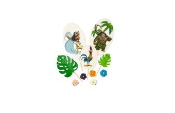 Cukrová dekorace na dort – Viana (sada zápichů)