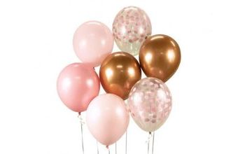 Sada latexových balónků - chromovaná růžová 7 ks, 30 cm