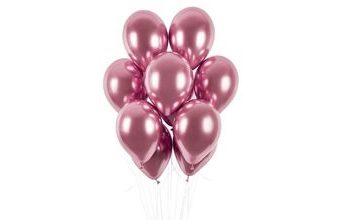 Balónek chromovaný 1 KS lesklý růžový - průměr 33 cm