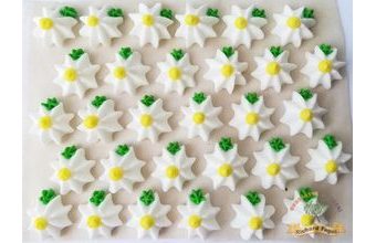 Cukrové ozdoby květy na platíčku 31