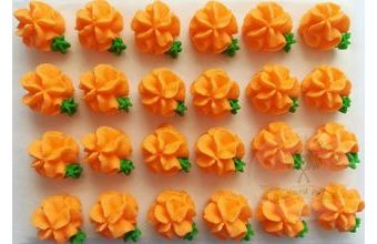 Cukrové ozdoby květy na platíčku 14