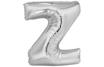 Písmeno Z stříbrné foliový balónek 86 cm Amskan