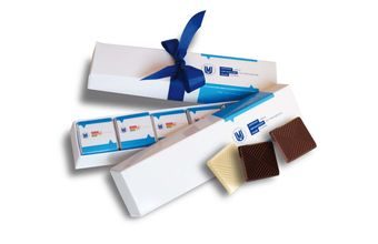 Reklamní reklamní cihlička 10x5g, stuha s vaším motivem/logem - od 100 ks