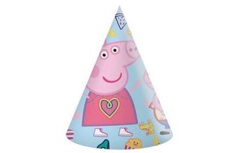 Papírové kloboučky prasátko Peppa "Peppa Pig", 6 ks