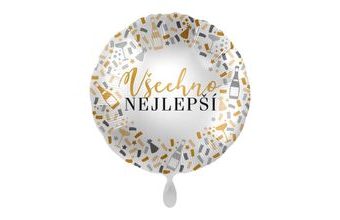 Balón foliový Všechno nejlepší - kulatý - 43 cm