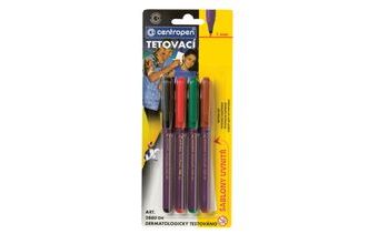 Tetovací fix 4ks + šablony