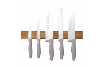 Sada nožů s magnetickým držákem z akátového dřeva 6 ks Taupe Collection