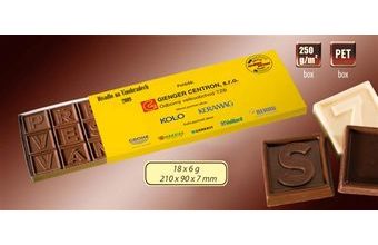 Reklamní čokoládová zpráva 21x6g s vaším motivem/logem - od 100 ks
