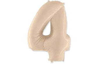 Balón foliový číslice KRÉMOVÁ - 102 cm - 4