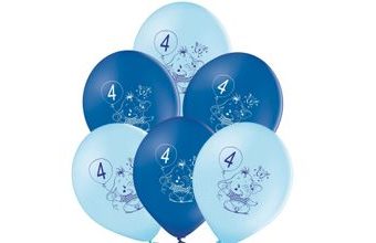 Balónky 4.narozeniny modrý slon 6 ks