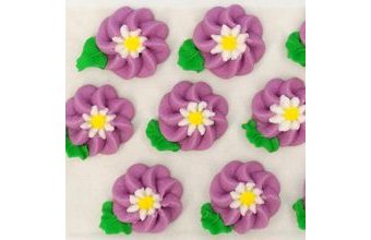 Cukrové dekorace velké květy na platíčku 3