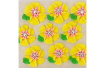 Cukrové dekorace velké květy na platíčku 8