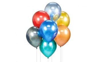 Sada latexových balónků - chromovaná mix barev - 7 ks - 30 cm
