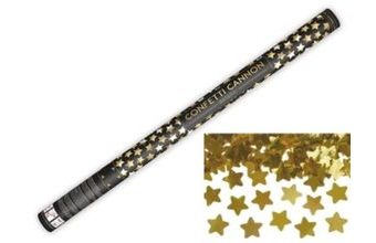 Konfety 80 cm - ZLATÉ METALICKÉ HVĚZDIČKY - Silvestr