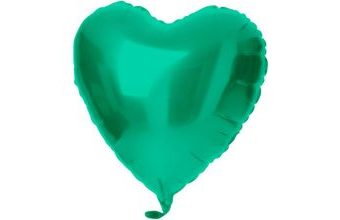 Balón foliový srdce - matné zelené - 45 cm