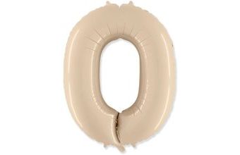 Balón foliový číslice KRÉMOVÁ - 102 cm - 0