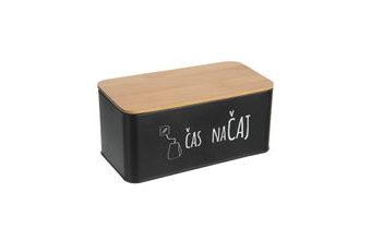 Dóza Čas na čaj BLACK 20,3x10,3x9 cm