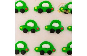 Cukrové dekorace zelená autíčka