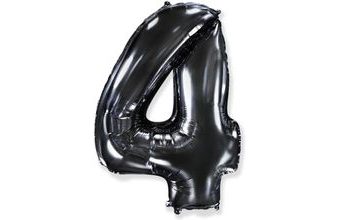 Balón foliový číslice ČERNÁ - BLACK 102 cm - 4