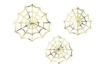 Dekorace pavučina - zlatá - Halloween - 3 ks