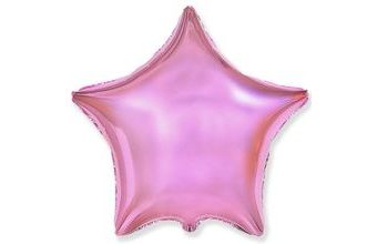 Balón foliový 45 cm Hvězda metalická světle růžová