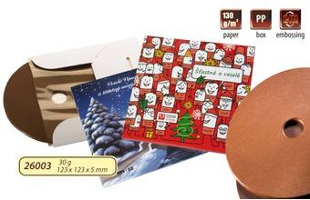 Reklamní čokoládové cd 35g v papírové krabičce s vaším motivem/logem - od 250 ks
