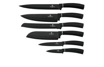 Sada nožů ve stojanu 7 ks Black Silver Collection