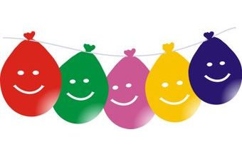 Balonky smajlík visící 5ks mix