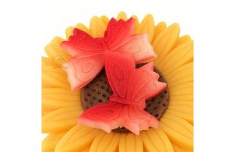 Modelovaný motýlek velký - Červenobílý stříkaný