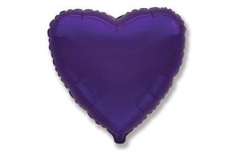 Balón foliový 45 cm Srdce fialové