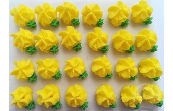 Cukrové ozdoby květy na platíčku 29