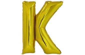 Písmeno K zlatý foliový balónek 86 cm Amskan