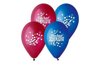 Balónek pastel 30 cm VŠECHNO NEJLEPŠÍ -mix barev - 5 ks