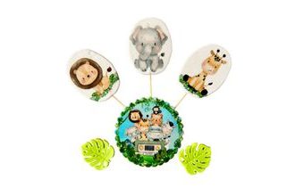 Sada cukrových dekorací – Safari (zvířátka na dort)