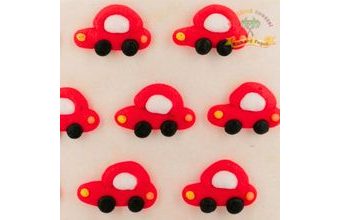 Cukrové dekorace červená autíčka