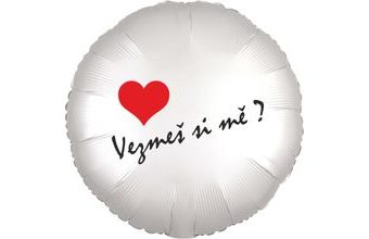 Balónek fóliový bílý kruh Vezmeš si mě?