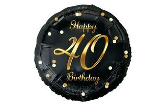 Balón foliový 40 let - Happy birthday - narozeniny - 45 cm