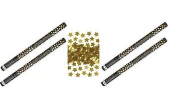 Konfety 80 cm ZLATÉ hvězdičky 4 ks - Silvestr