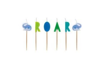 Svíčky DINO modrozelené - 6ks