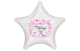 Miluji Tě balónek fóliová hvězda bílá