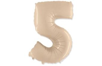 Balón foliový číslice KRÉMOVÁ - 102 cm - 5