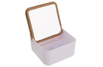 Dóza plast/bambus kosmetická+zrcadlo WHITNEY