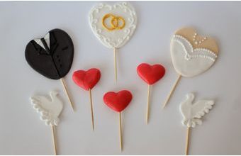 Svatební sada cukrových zápichů