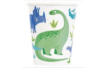 Kelímky DINOSAURUS - zelenomodré - 8 ks