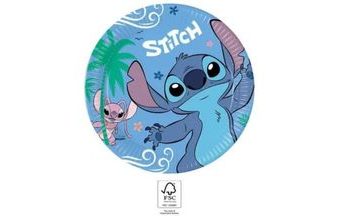 Papírové talíře Stitch a Angel - 23 cm - 8 ks