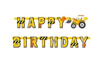 Girlanda - Happy Birthday - narozeniny - Stavba - Staveniště - 360cm